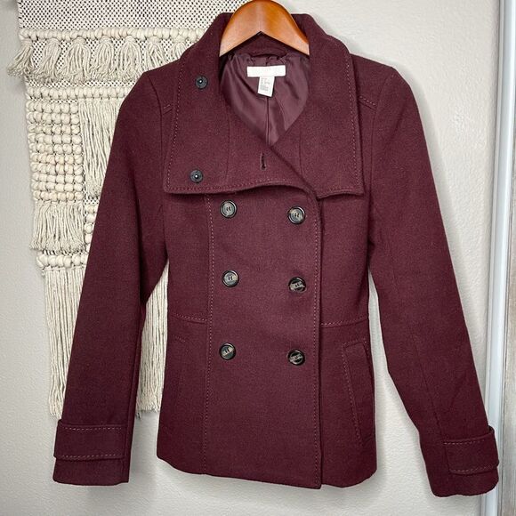 H&M Burgundy Coat  - Picture 1 of 3